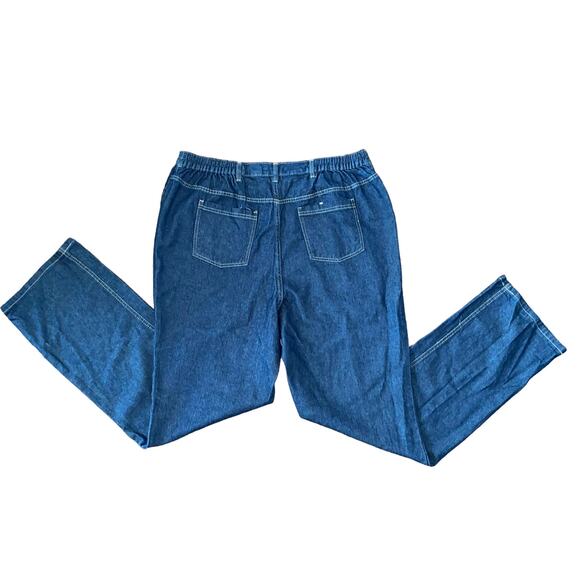 Woman Within Elastic Waist 5-pocket high rise Dark Wash Jeans 20W Tall - Picture 4 of 15